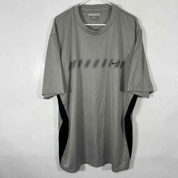 VTG Y2K Nike T Shirt Mens Size XXL 2XL Gray Short Sleeve Athletic Embroidered - Picture 1 of 14
